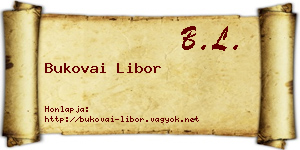 Bukovai Libor névjegykártya